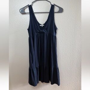 Vince.  Women’s Babydoll Mini Navy Blue V Neck Summer Dress Small
